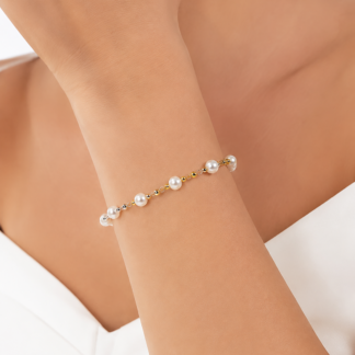 Pulseira Pérola Delicada Ana com pérolas sintéticas
