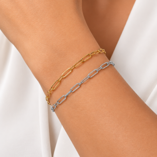 Pulseira Elo Andressa nos banhos ouro 18K e prata